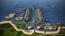 Khazar Island und Wolkenkratzer bei Baku (Konzept) | Bild: Avesta